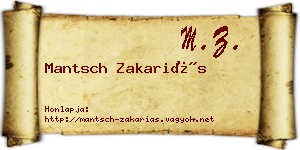 Mantsch Zakariás névjegykártya